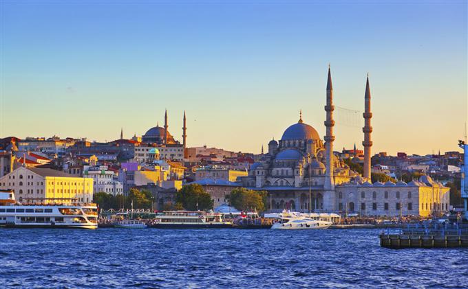 view of Istanbul from a yacht